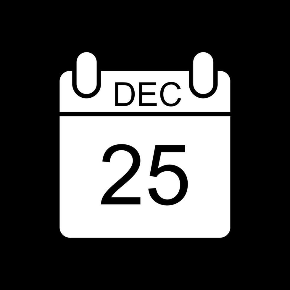 December Glyph Inverted Icon Design vector