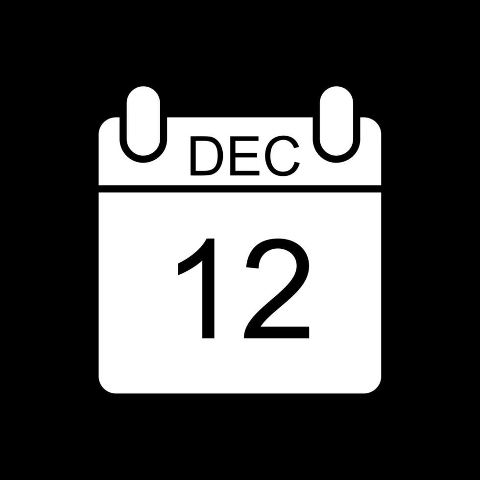 December Glyph Inverted Icon Design vector