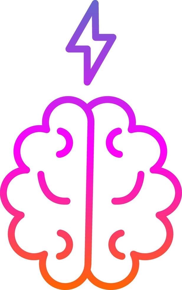 Brain Line Gradient Icon Design vector