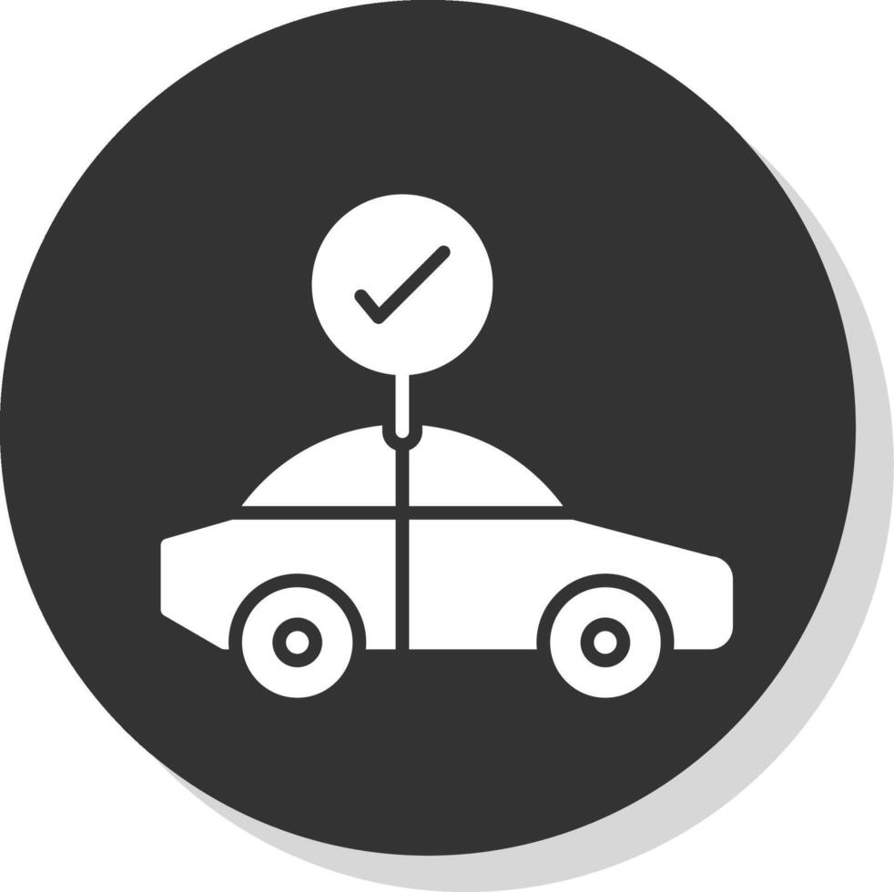 Car Check Glyph Shadow Circle Icon Design vector