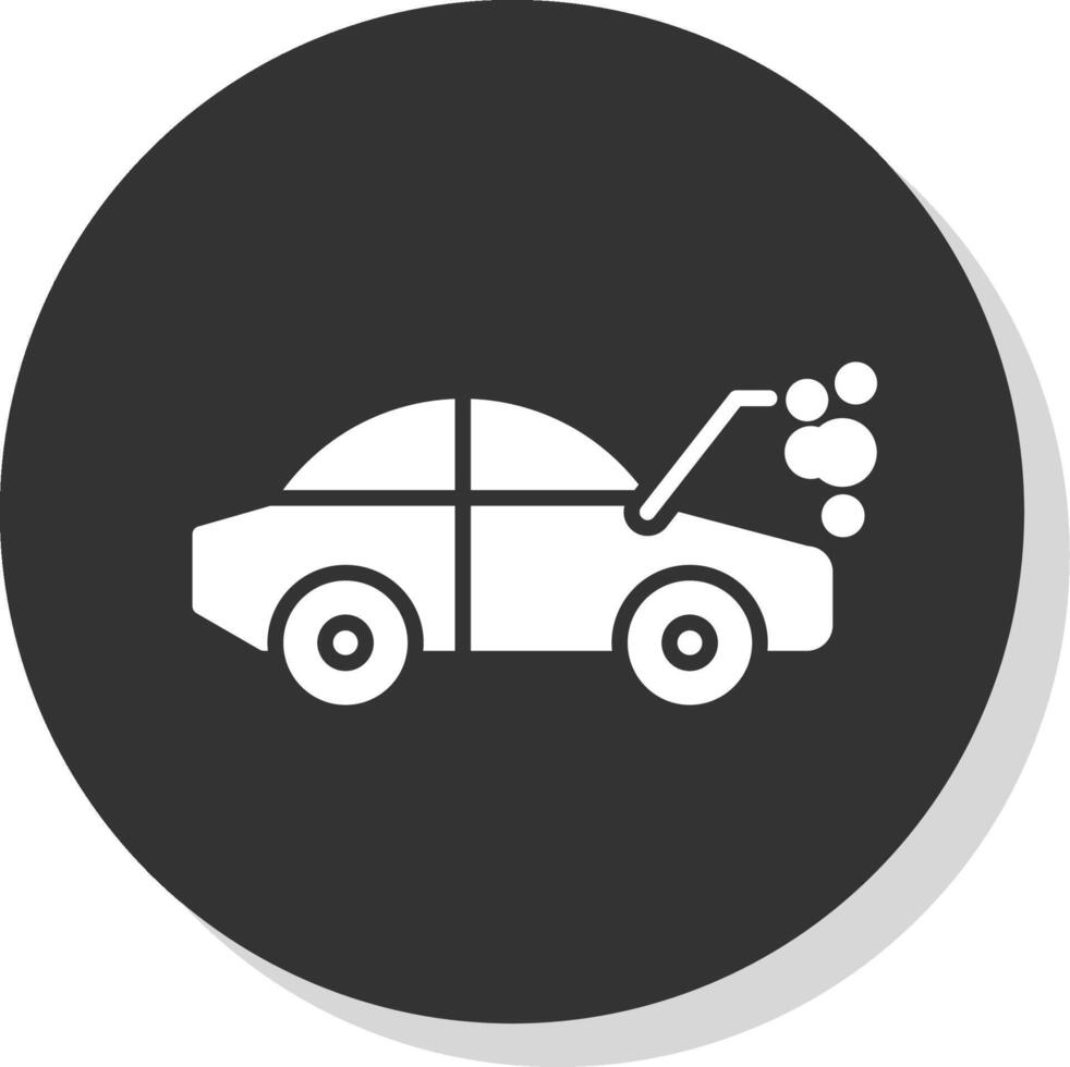 Car Breakdown Glyph Shadow Circle Icon Design vector