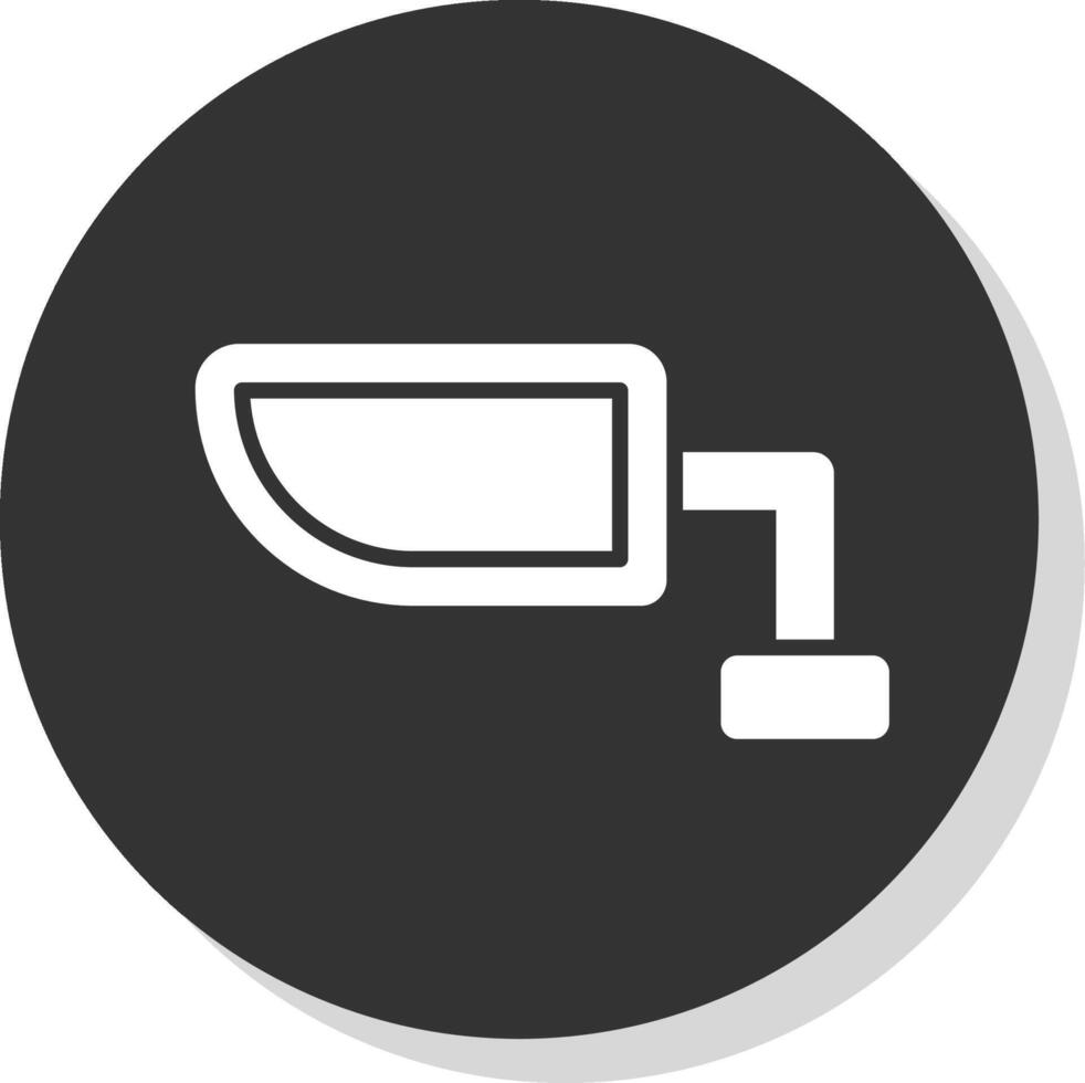 Side Mirror Glyph Shadow Circle Icon Design vector
