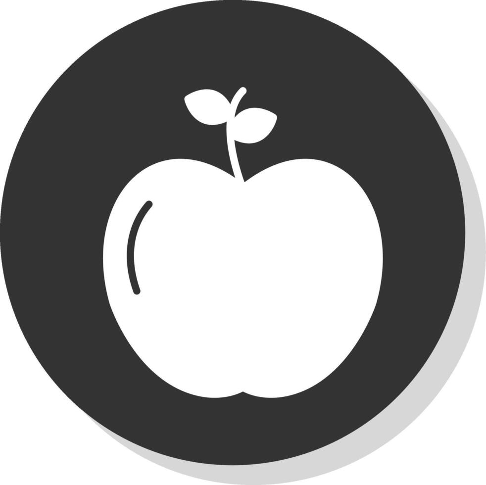 Apple Glyph Shadow Circle Icon Design vector