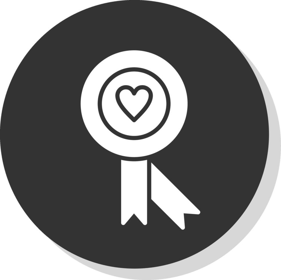 Medal Glyph Shadow Circle Icon Design vector