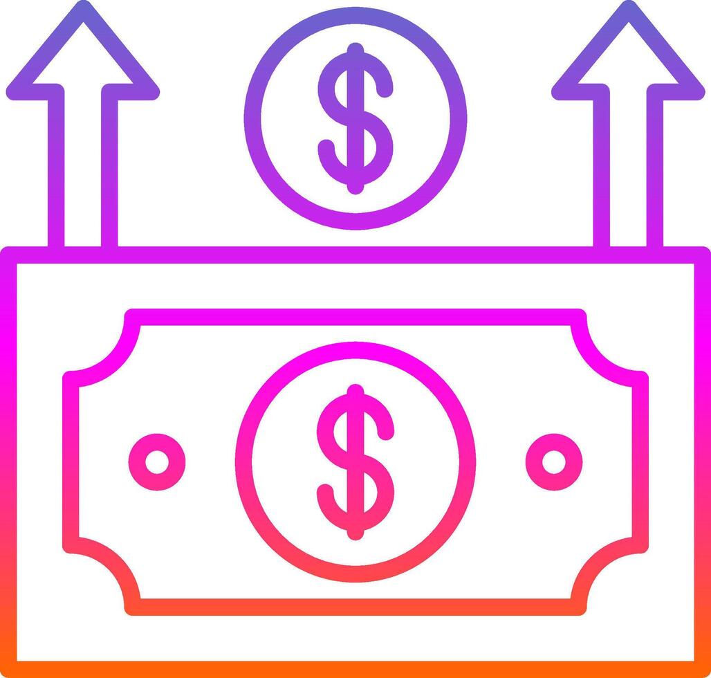 Money Growth Line Gradient Icon Design vector