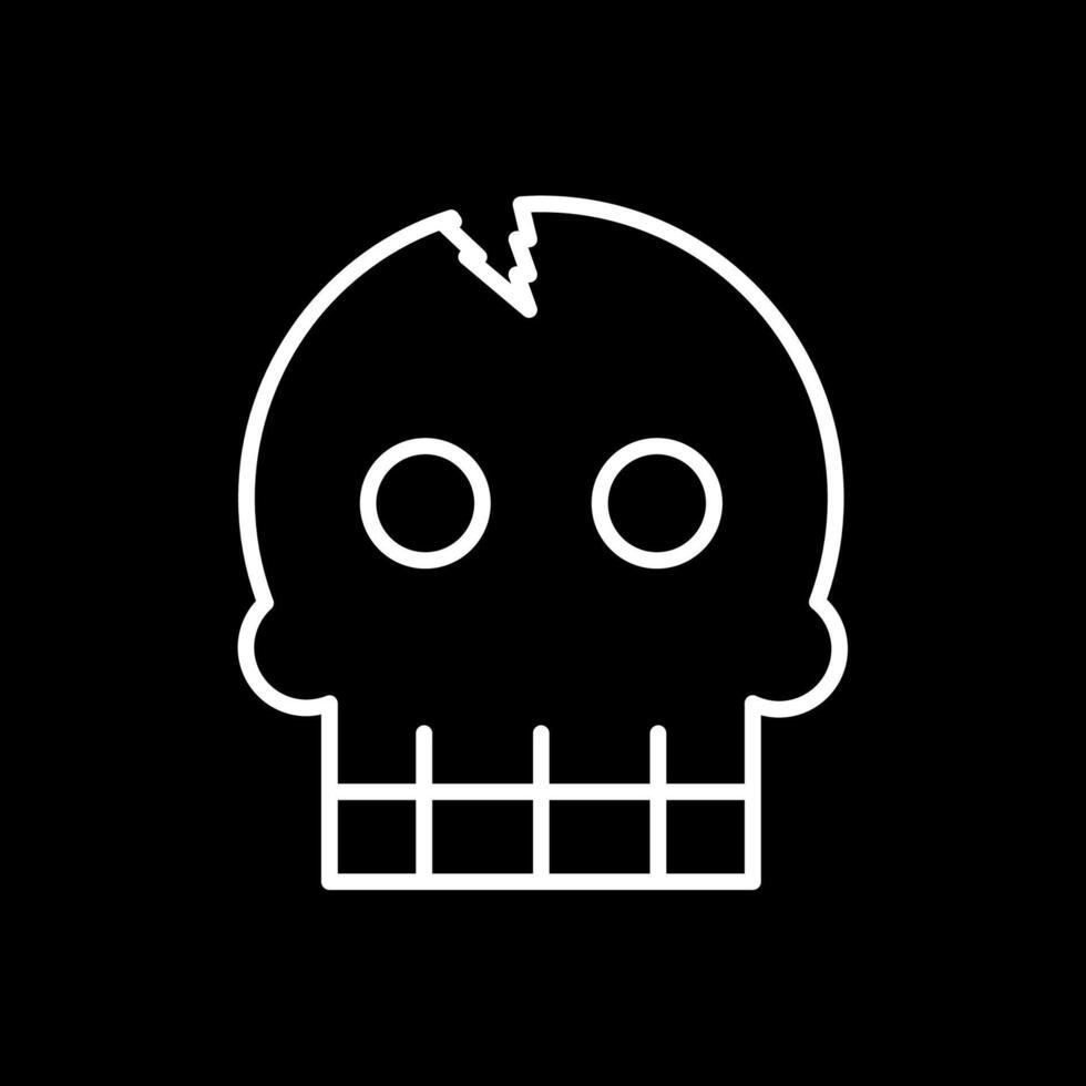 cráneo línea invertido icono diseño vector