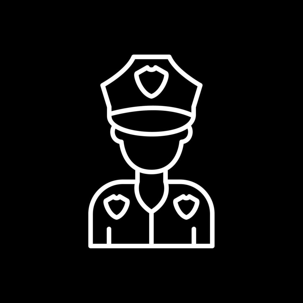 Policeman Line Inverted Icon Design vector