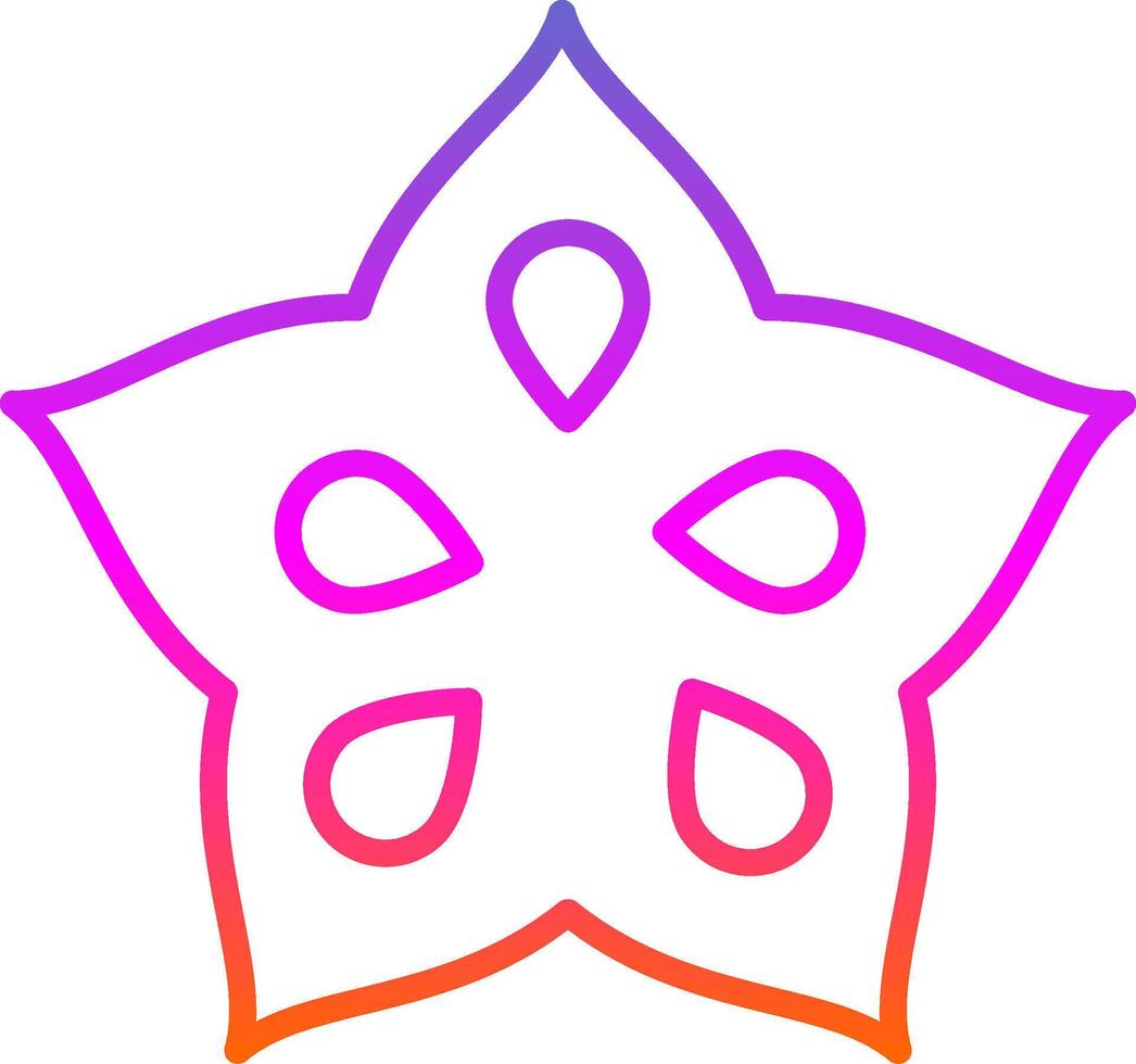 Star Fruit Line Gradient Icon Design vector