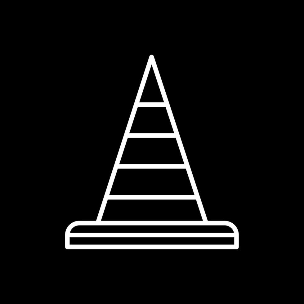 Traffic Cone Line Inverted Icon Design vector