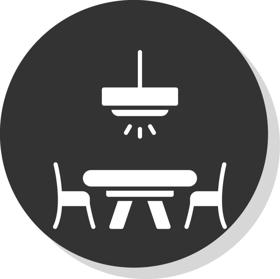 Dinner Table Glyph Shadow Circle Icon Design vector