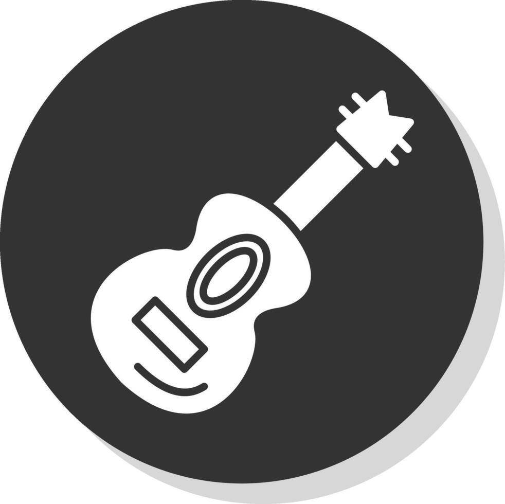 Guitar Glyph Shadow Circle Icon Design vector