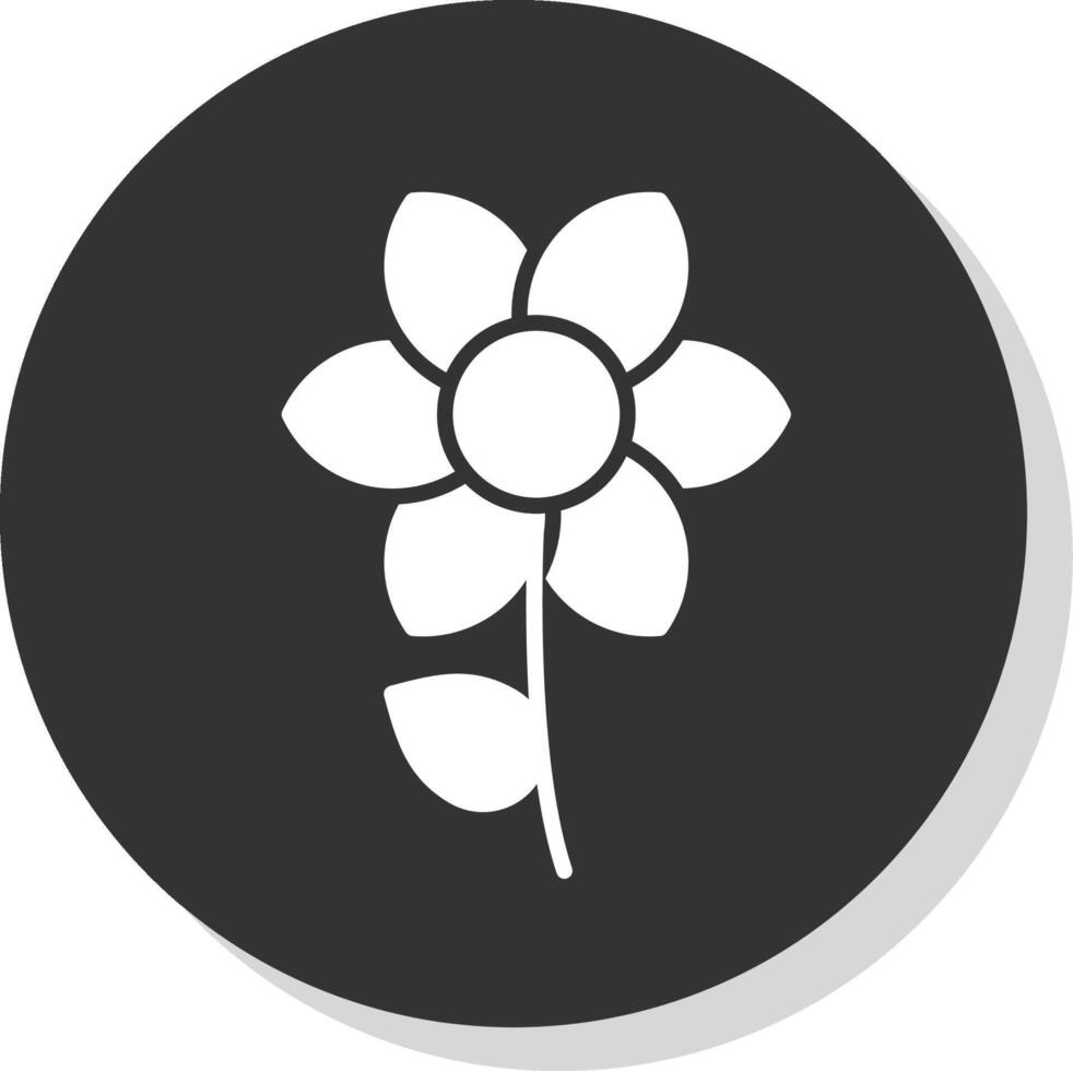 Flower Glyph Shadow Circle Icon Design vector