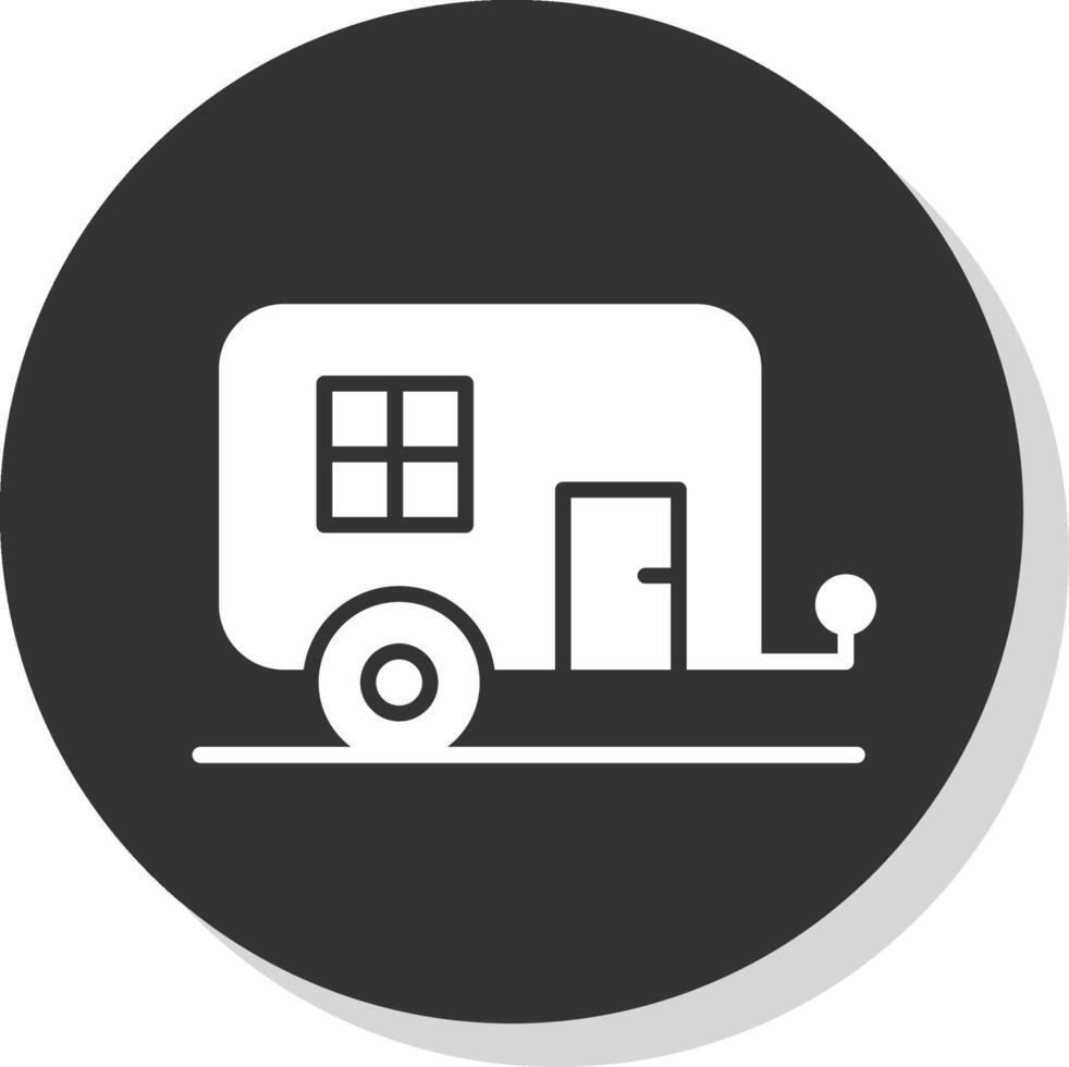 Caravan Glyph Shadow Circle Icon Design vector