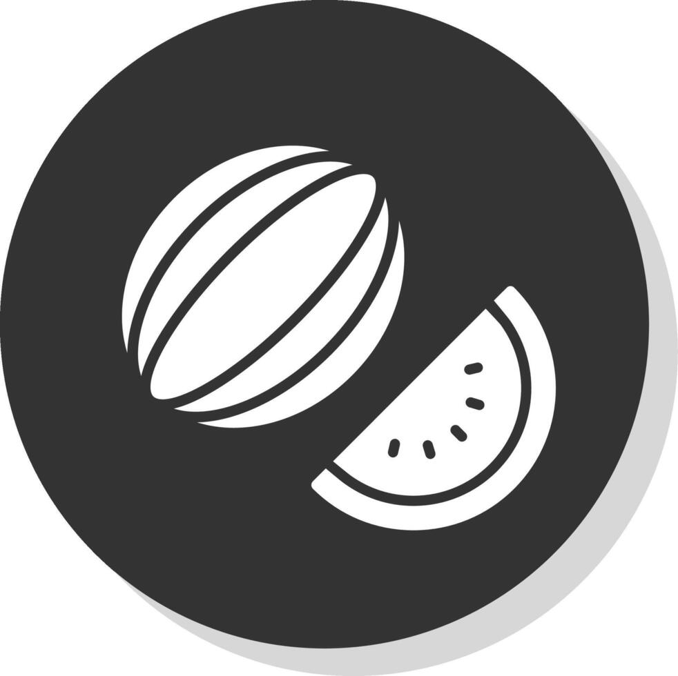 Watermelon Glyph Shadow Circle Icon Design vector