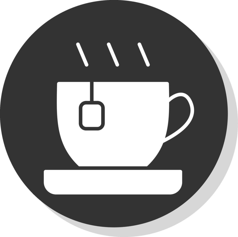 Tea Glyph Shadow Circle Icon Design vector