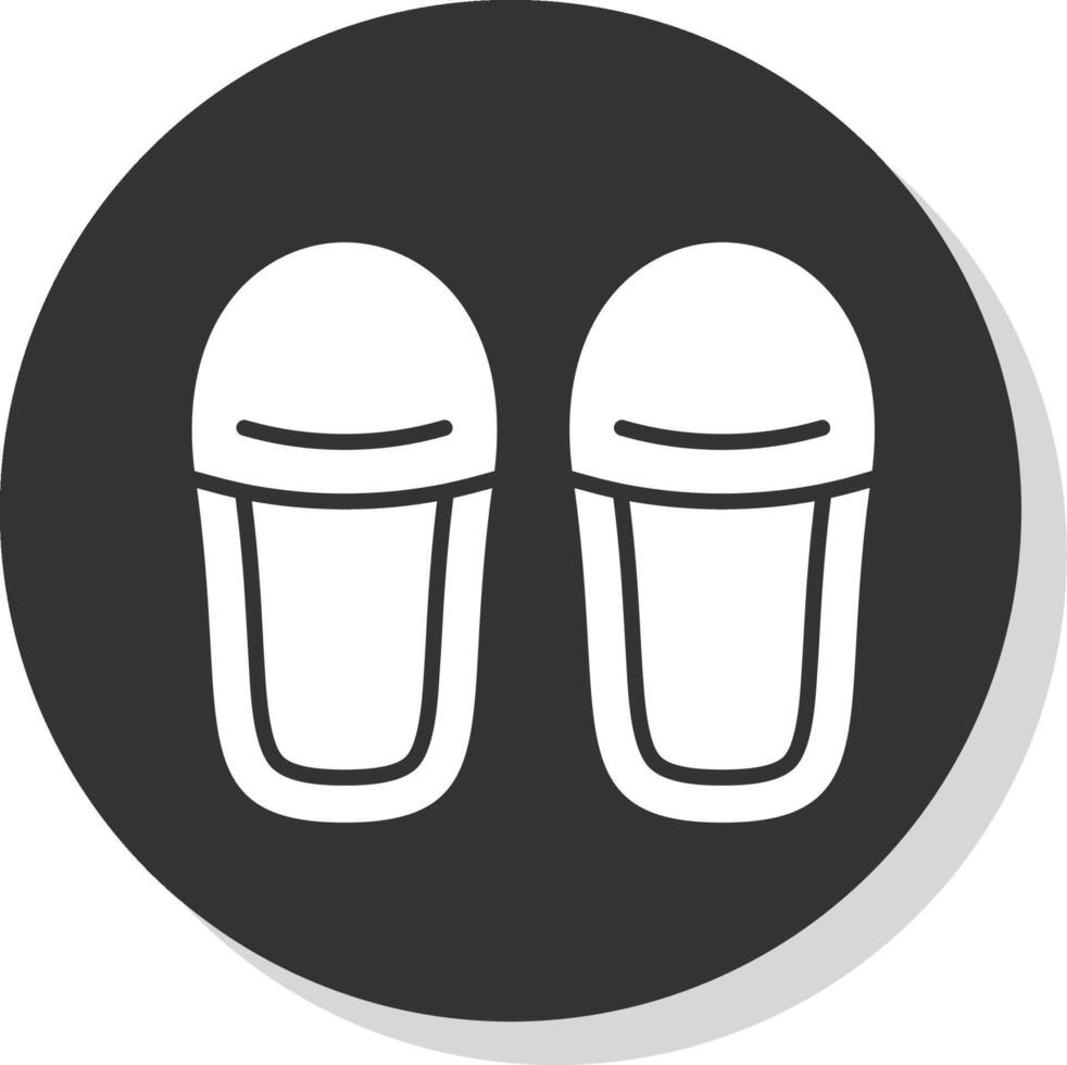 Slippers Glyph Shadow Circle Icon Design vector