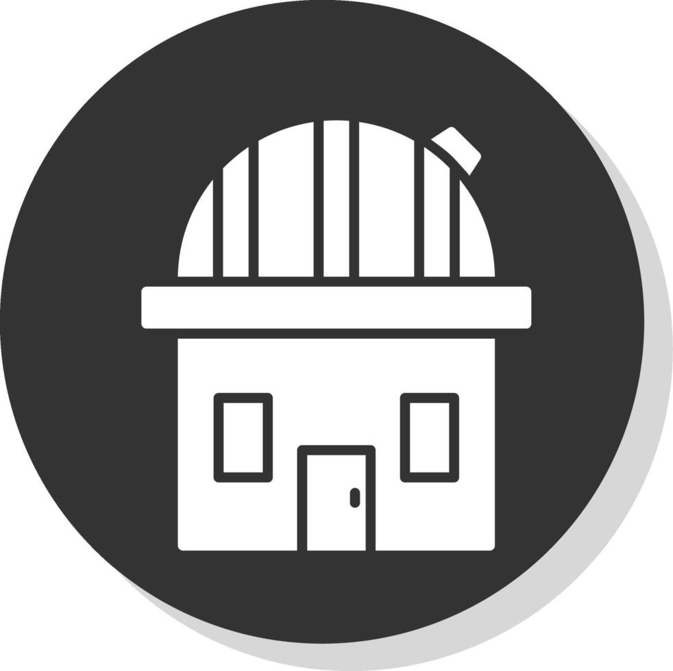 Observatory Glyph Shadow Circle Icon Design vector