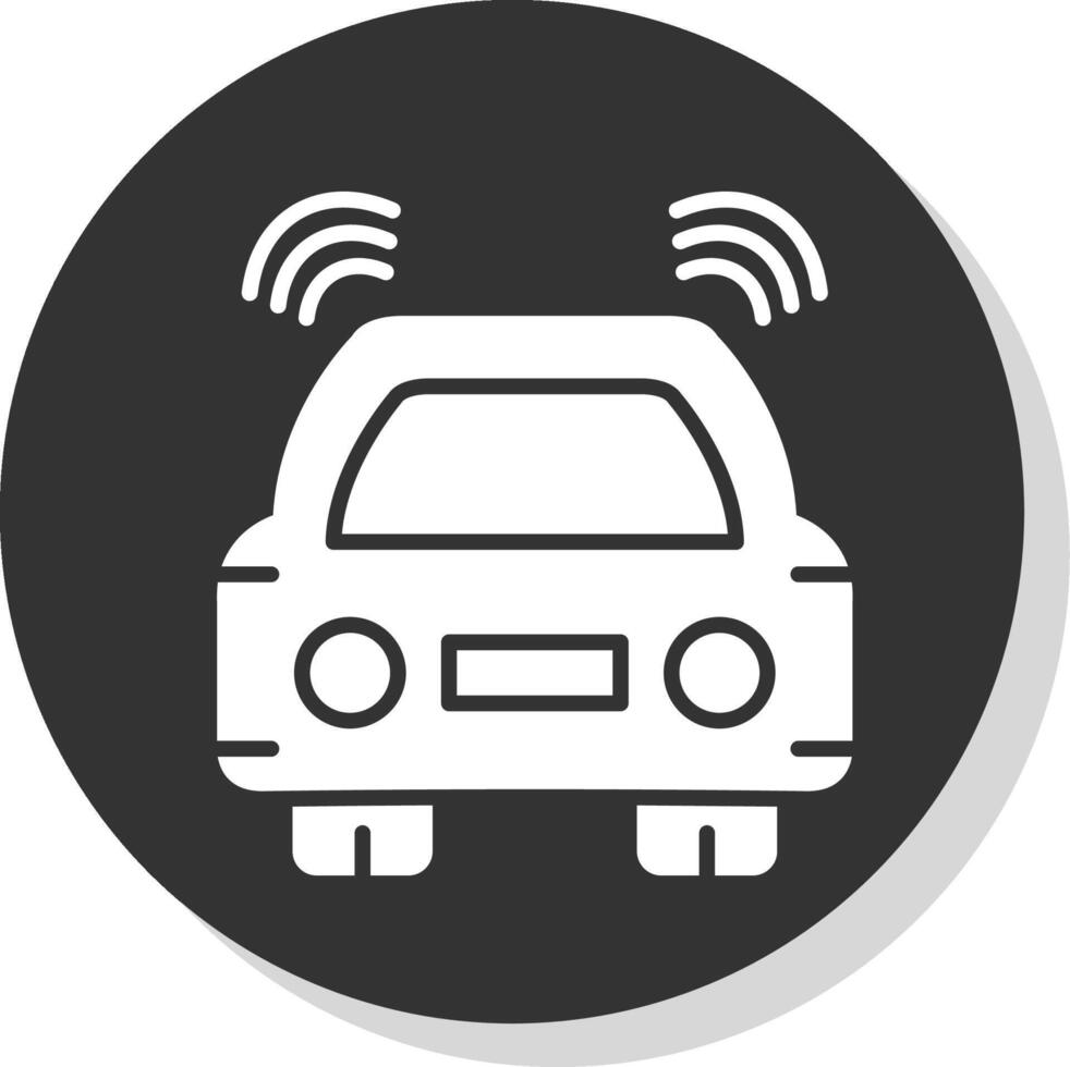 Car Glyph Shadow Circle Icon Design vector