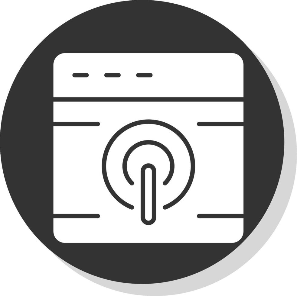 Browser Glyph Shadow Circle Icon Design vector