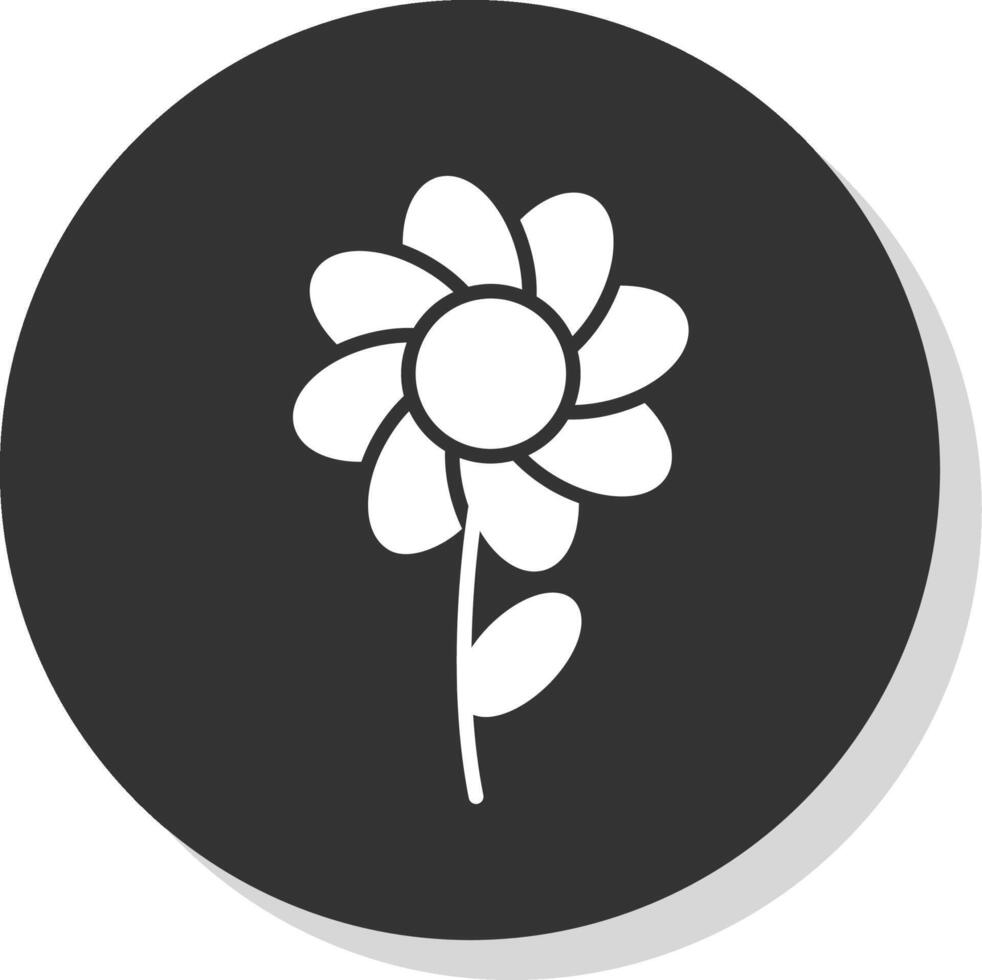 Flower Glyph Shadow Circle Icon Design vector