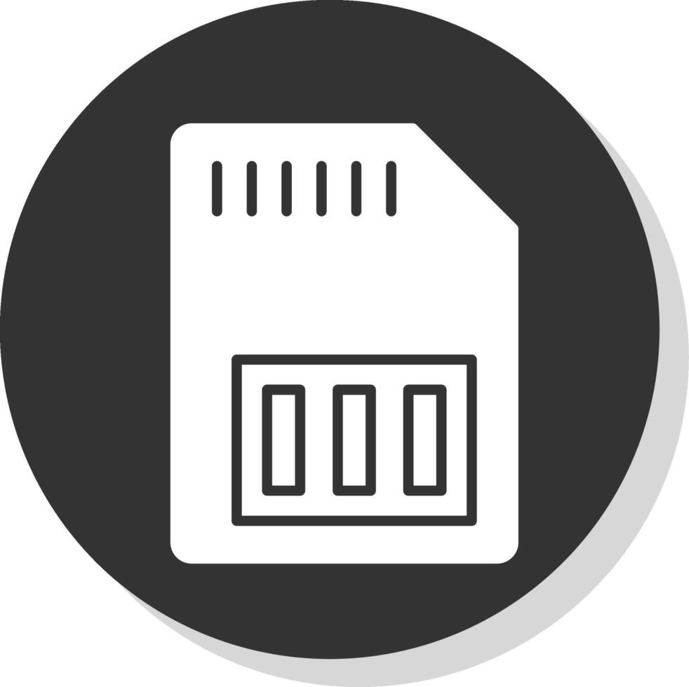 Sd Card Glyph Shadow Circle Icon Design vector