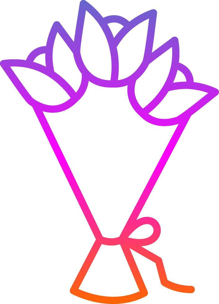 Hand Bouquet Line Gradient Icon Design vector