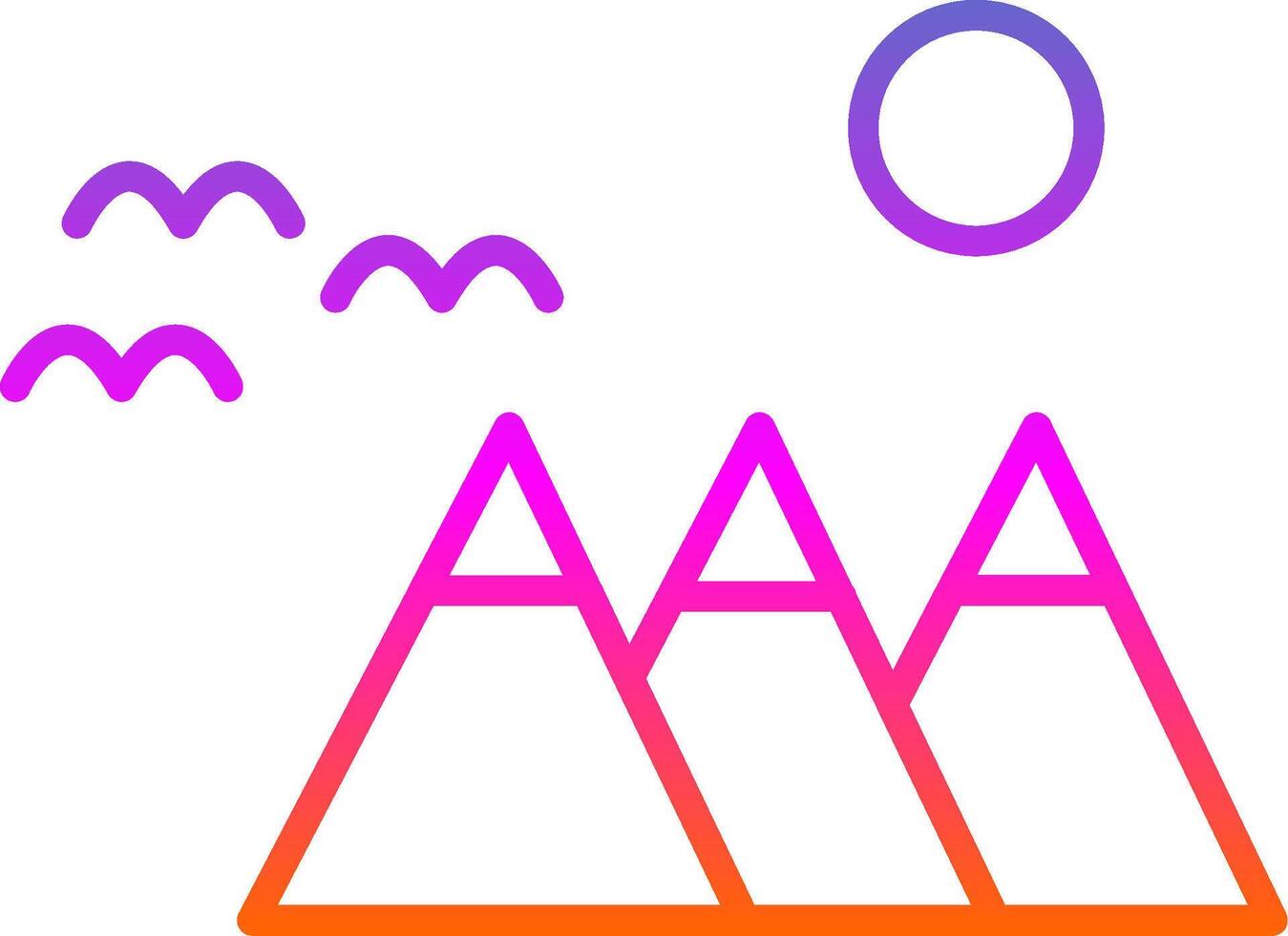 Mountain Line Gradient Icon Design vector