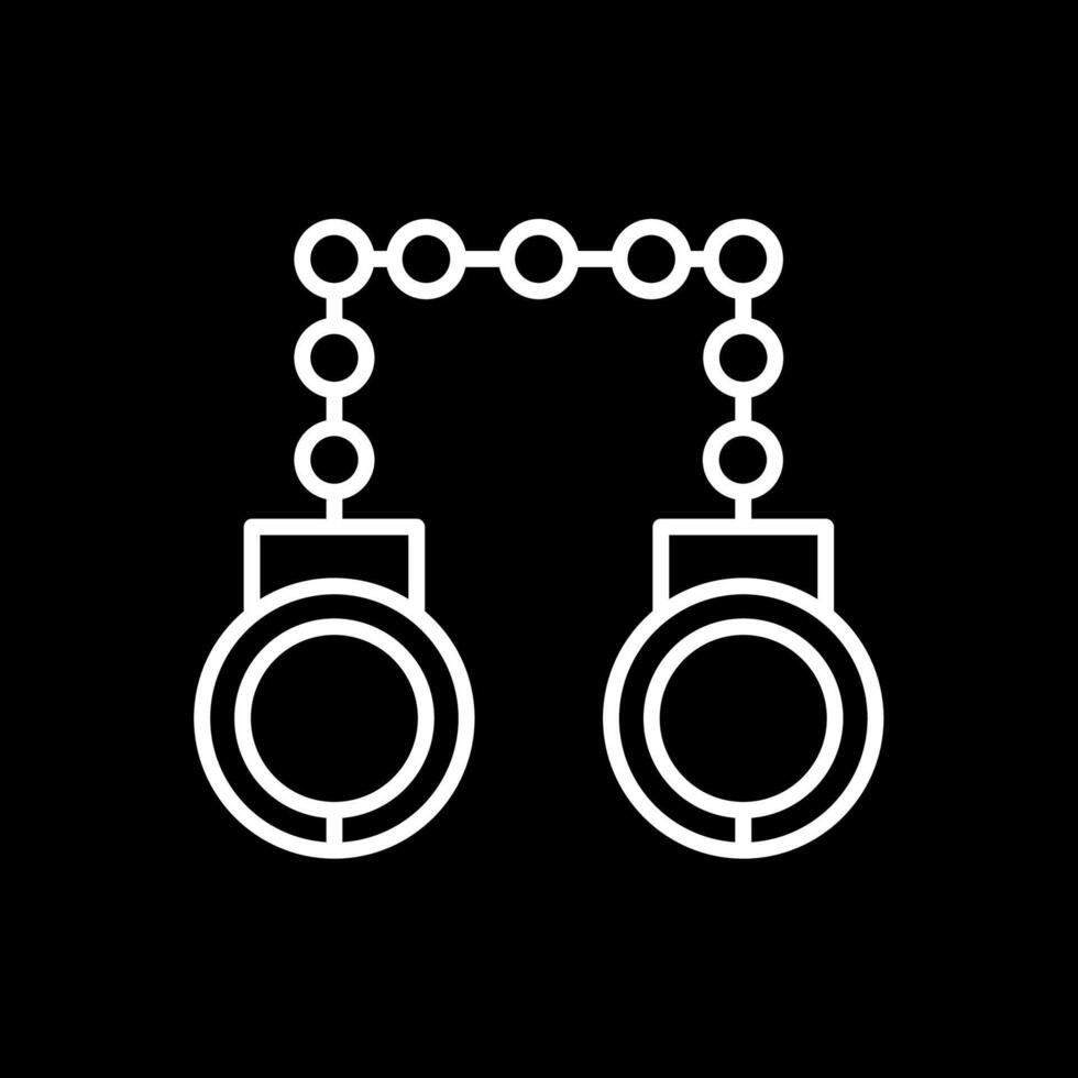 Hand Cuffs Line Inverted Icon Design vector