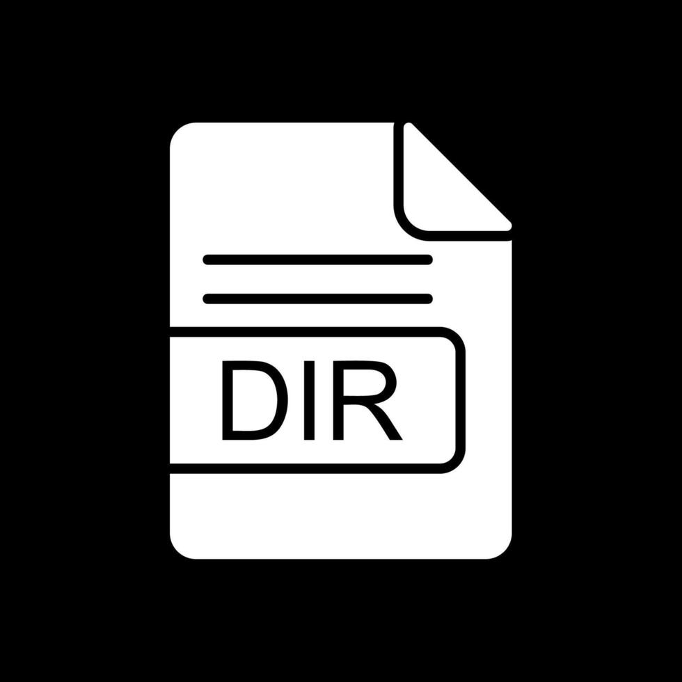 DIR File Format Glyph Inverted Icon Design vector