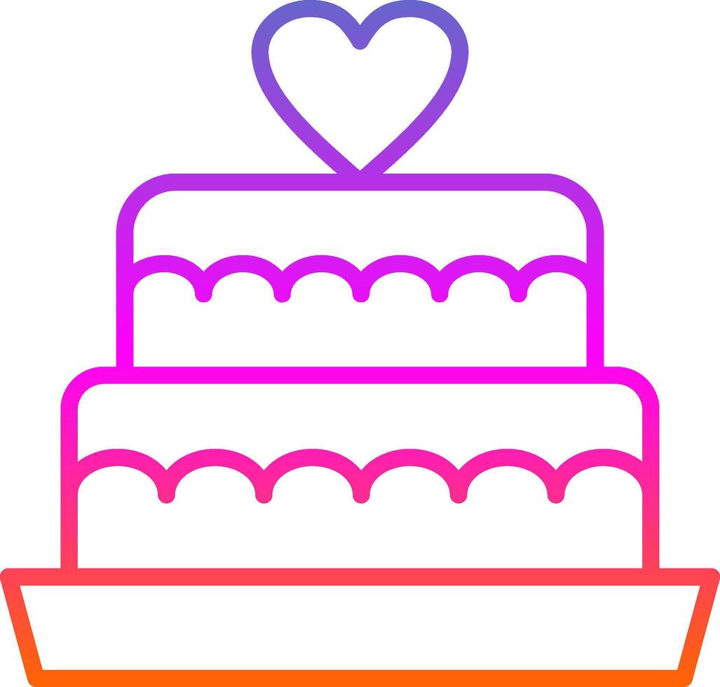 Wedding Cake Line Gradient Icon Design vector