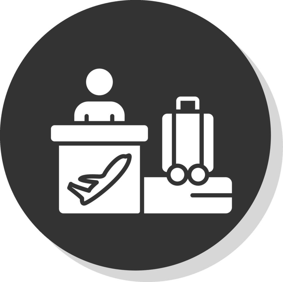 Airport Glyph Shadow Circle Icon Design vector