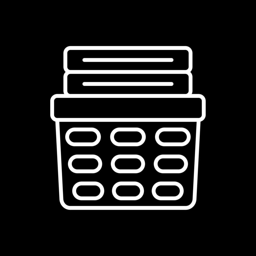 Laundry Basket Line Inverted Icon Design vector