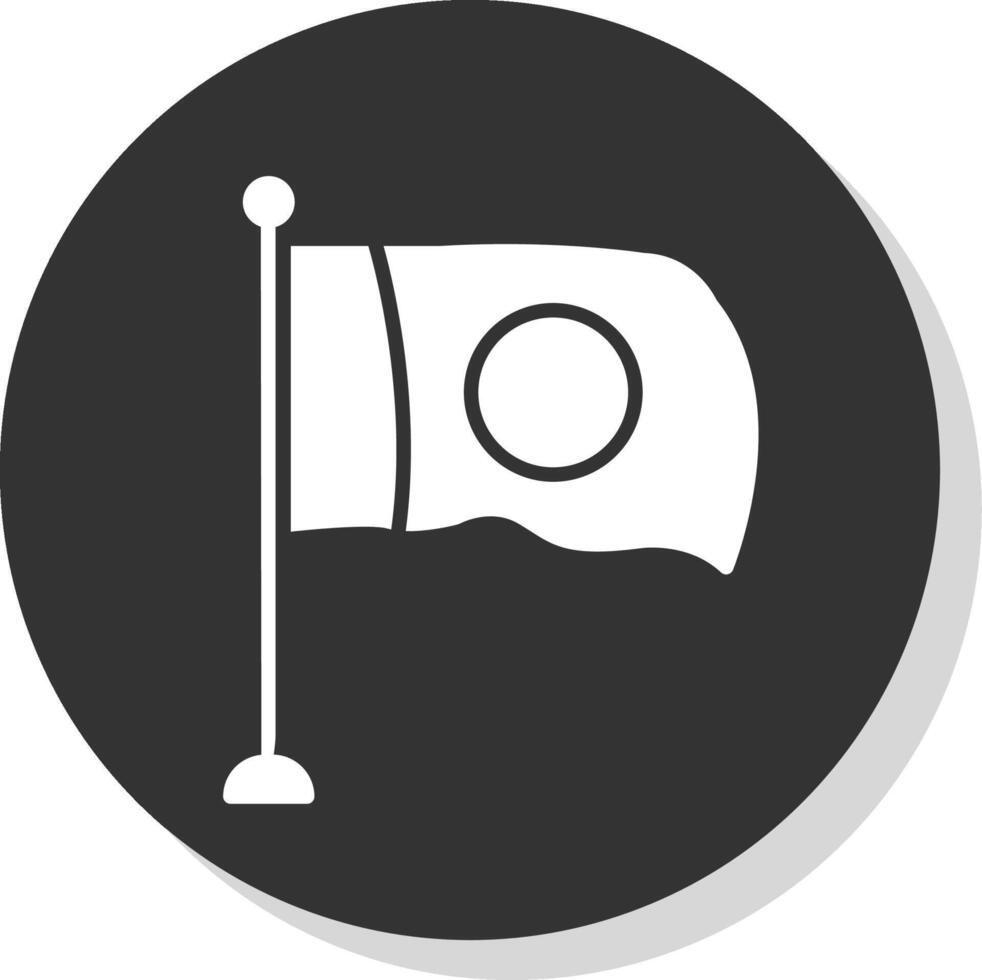 Flag Glyph Shadow Circle Icon Design vector