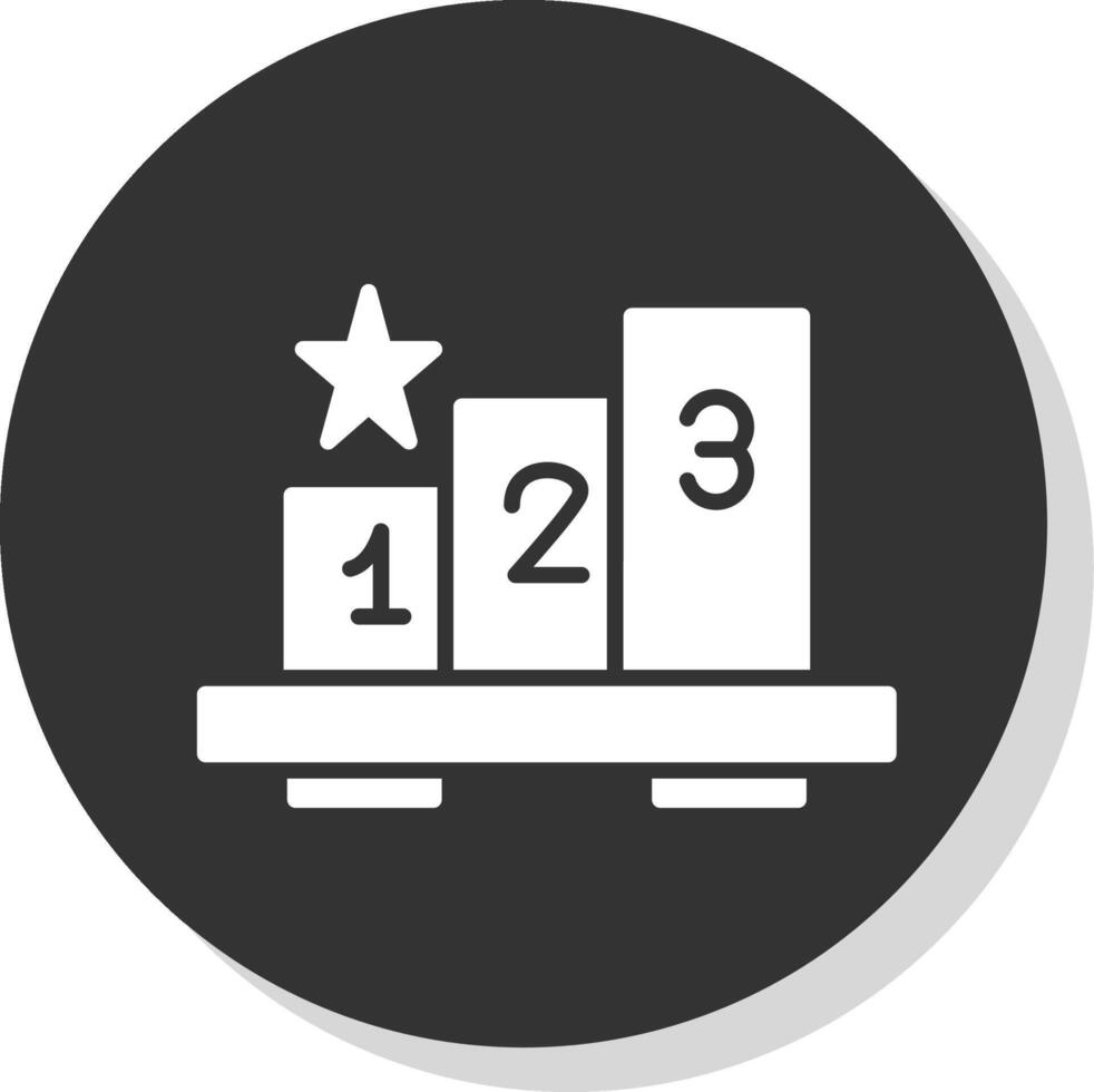 Leaderboard Glyph Shadow Circle Icon Design vector
