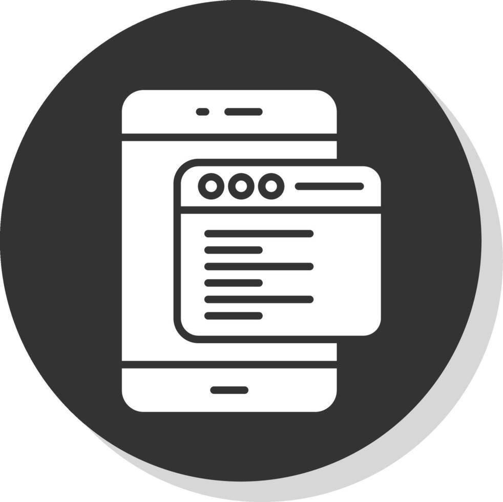 Smartphone Glyph Shadow Circle Icon Design vector