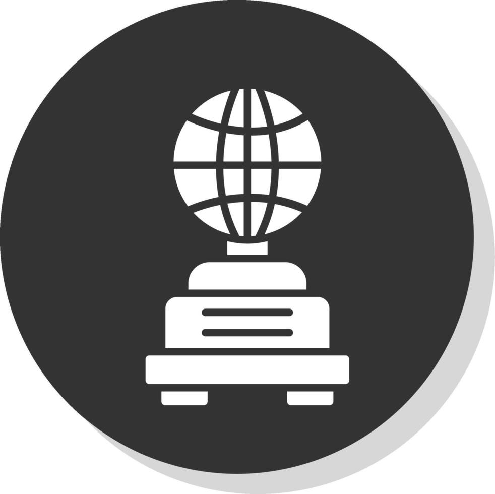Globe Glyph Shadow Circle Icon Design vector