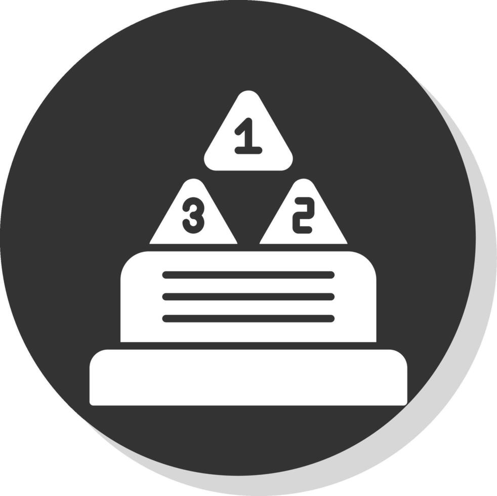 Number Glyph Shadow Circle Icon Design vector