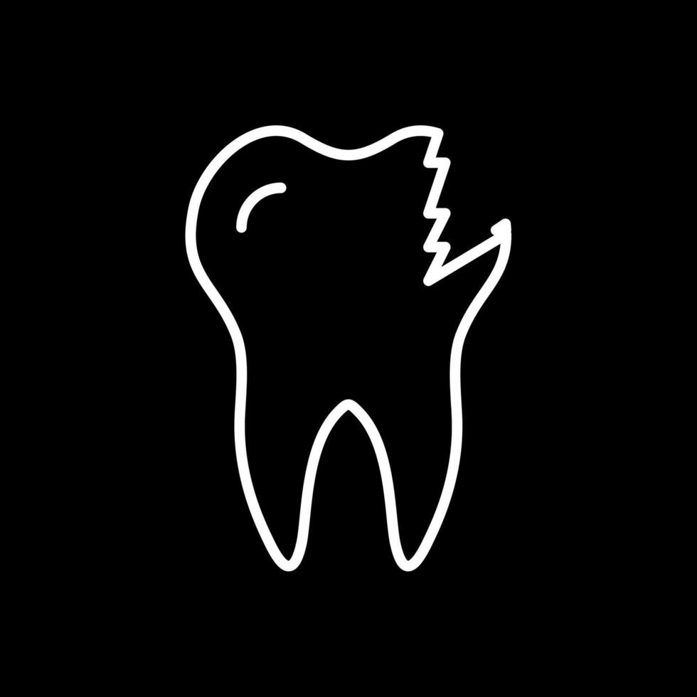 Broken Tooth Line Inverted Icon Design vector
