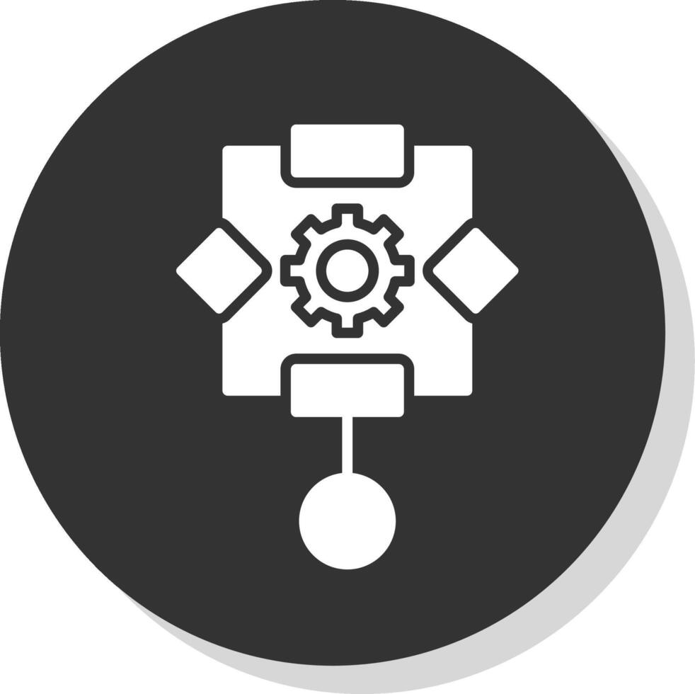 Algorithm Glyph Shadow Circle Icon Design vector