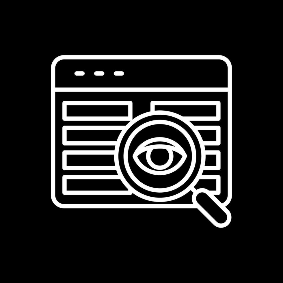 código revisión línea invertido icono diseño vector