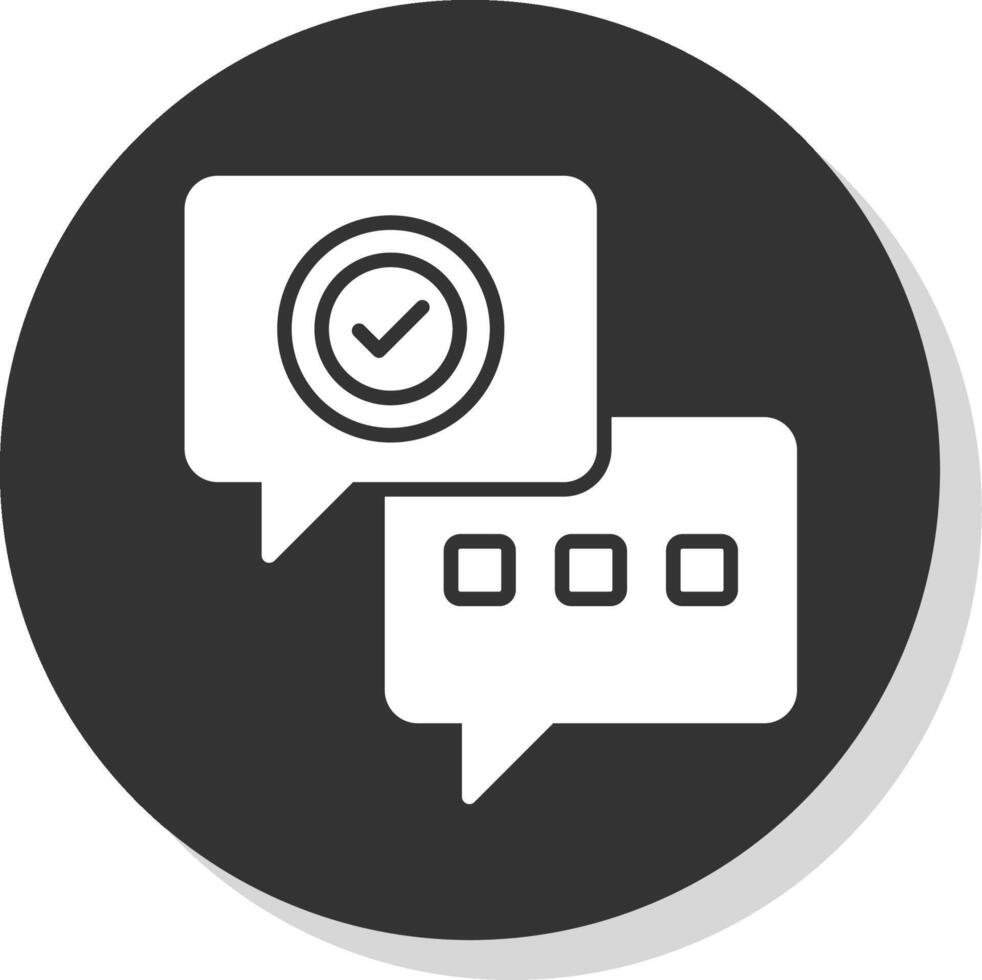 Conversation Glyph Shadow Circle Icon Design vector