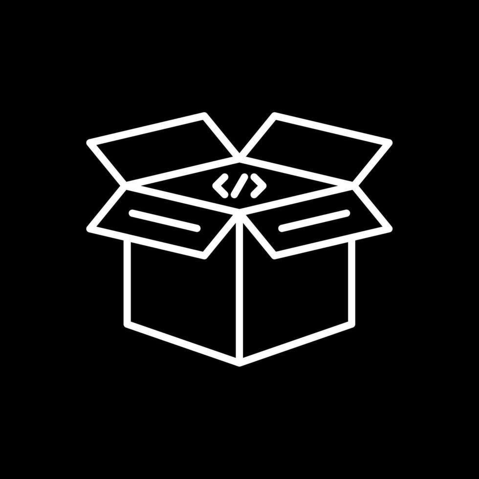 Open Box Line Inverted Icon Design vector