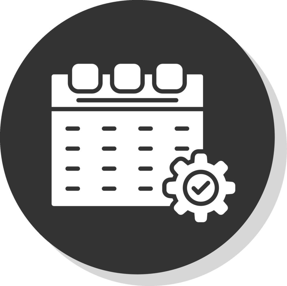 Calendar Glyph Shadow Circle Icon Design vector