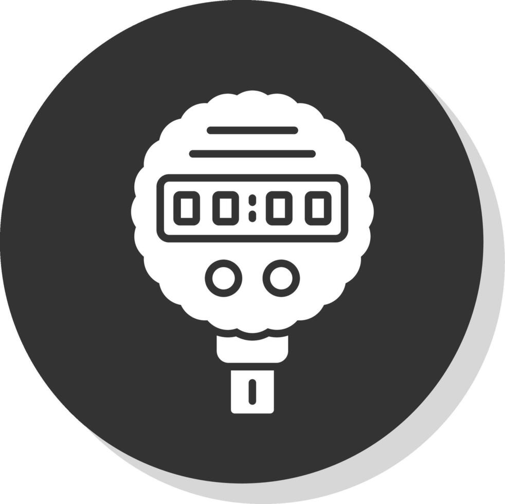 Pressure Gauge Glyph Shadow Circle Icon Design vector