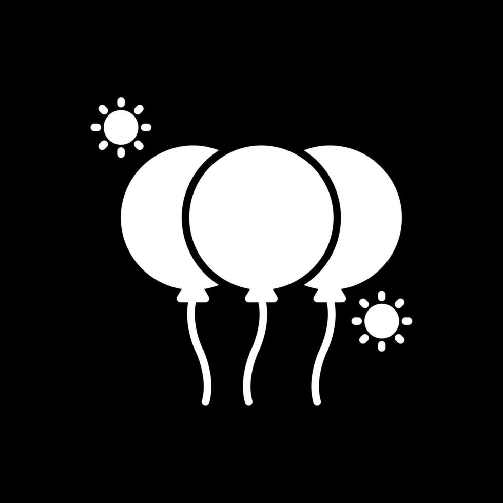 Balloon Glyph Inverted Icon Design vector