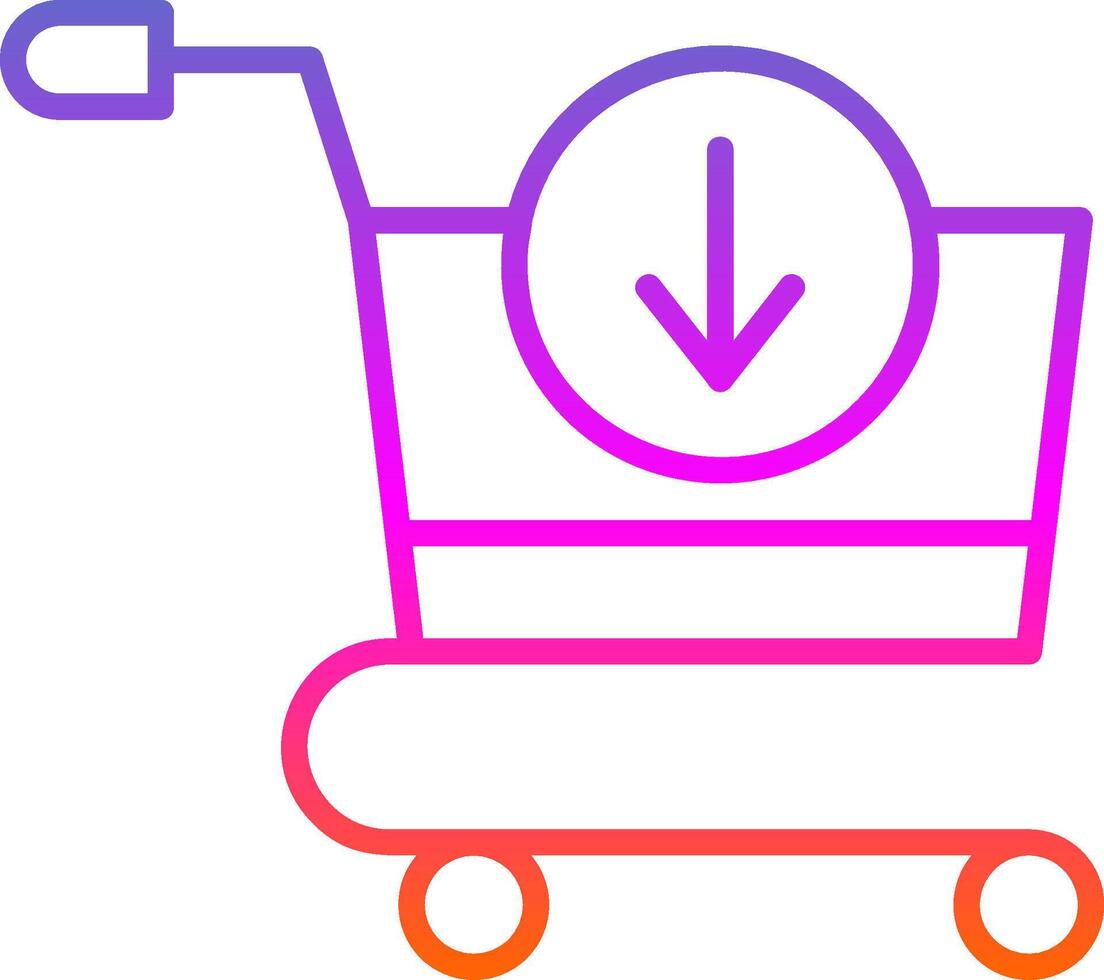 Add To Cart Line Gradient Icon Design vector