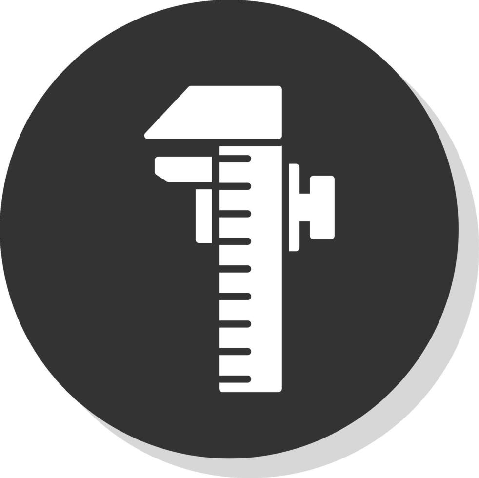 Caliper Glyph Shadow Circle Icon Design vector