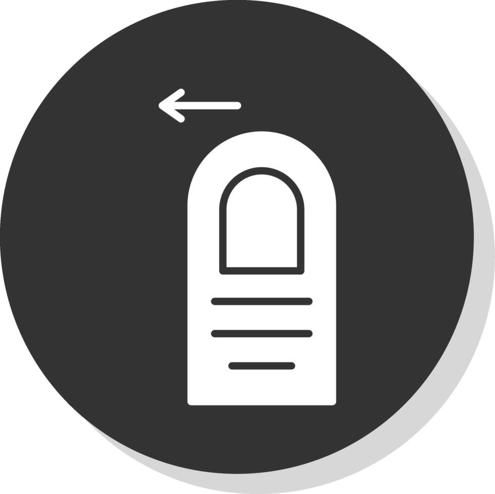 Tap Left Glyph Shadow Circle Icon Design vector