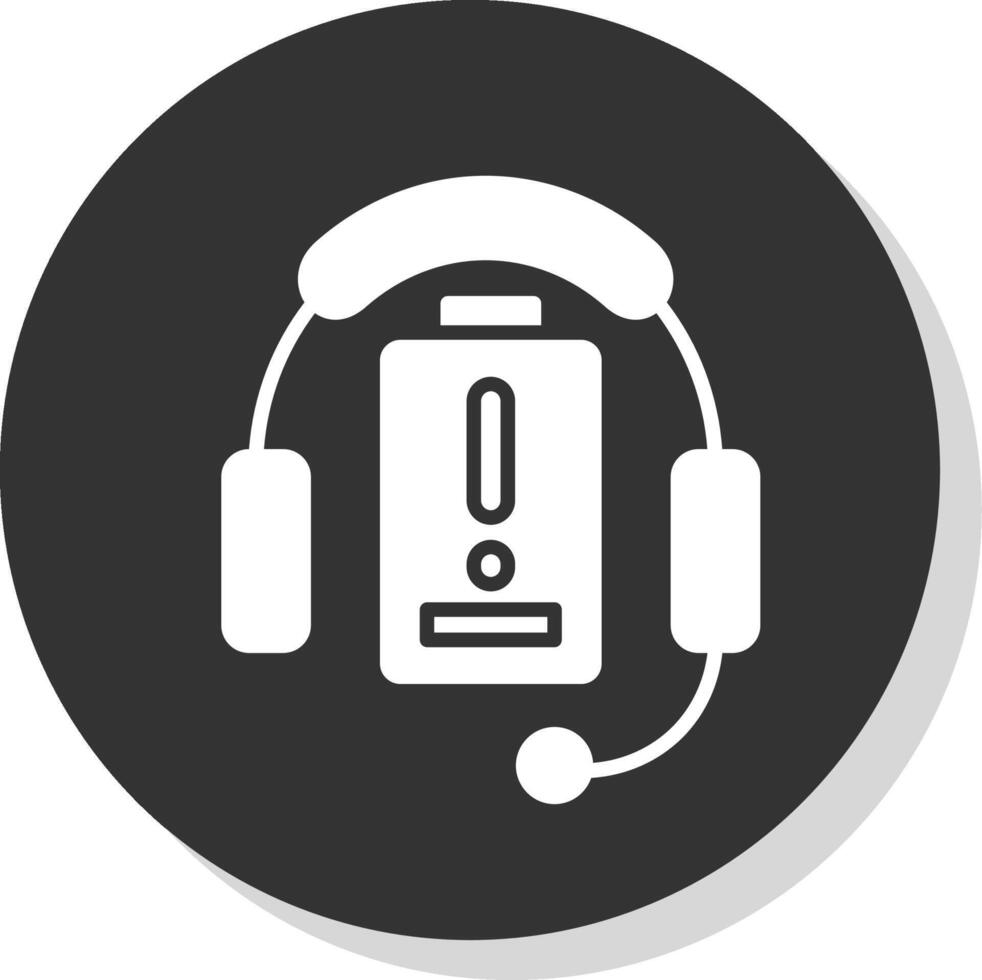 Headphones Glyph Shadow Circle Icon Design vector