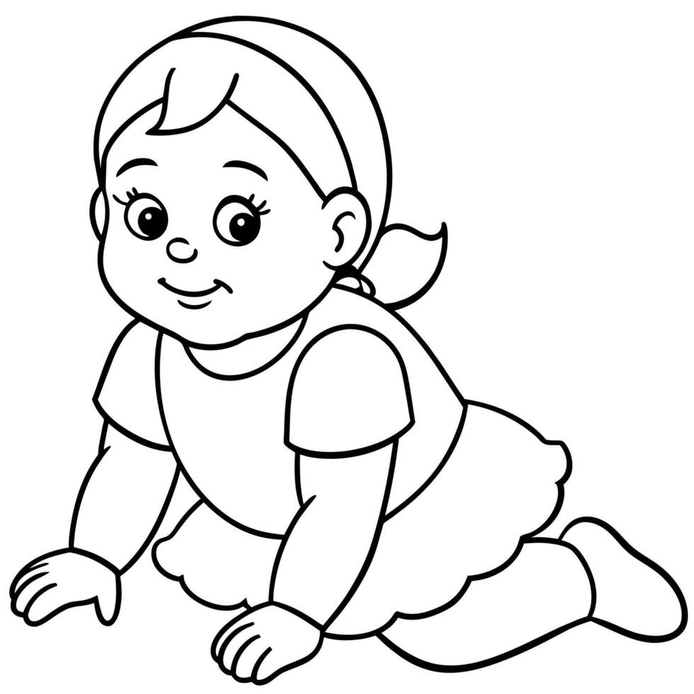 Child Coloring book page illustration vector